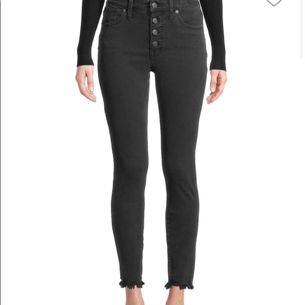 Madewell 9” High Rise Skinny Jeans in Washed Black